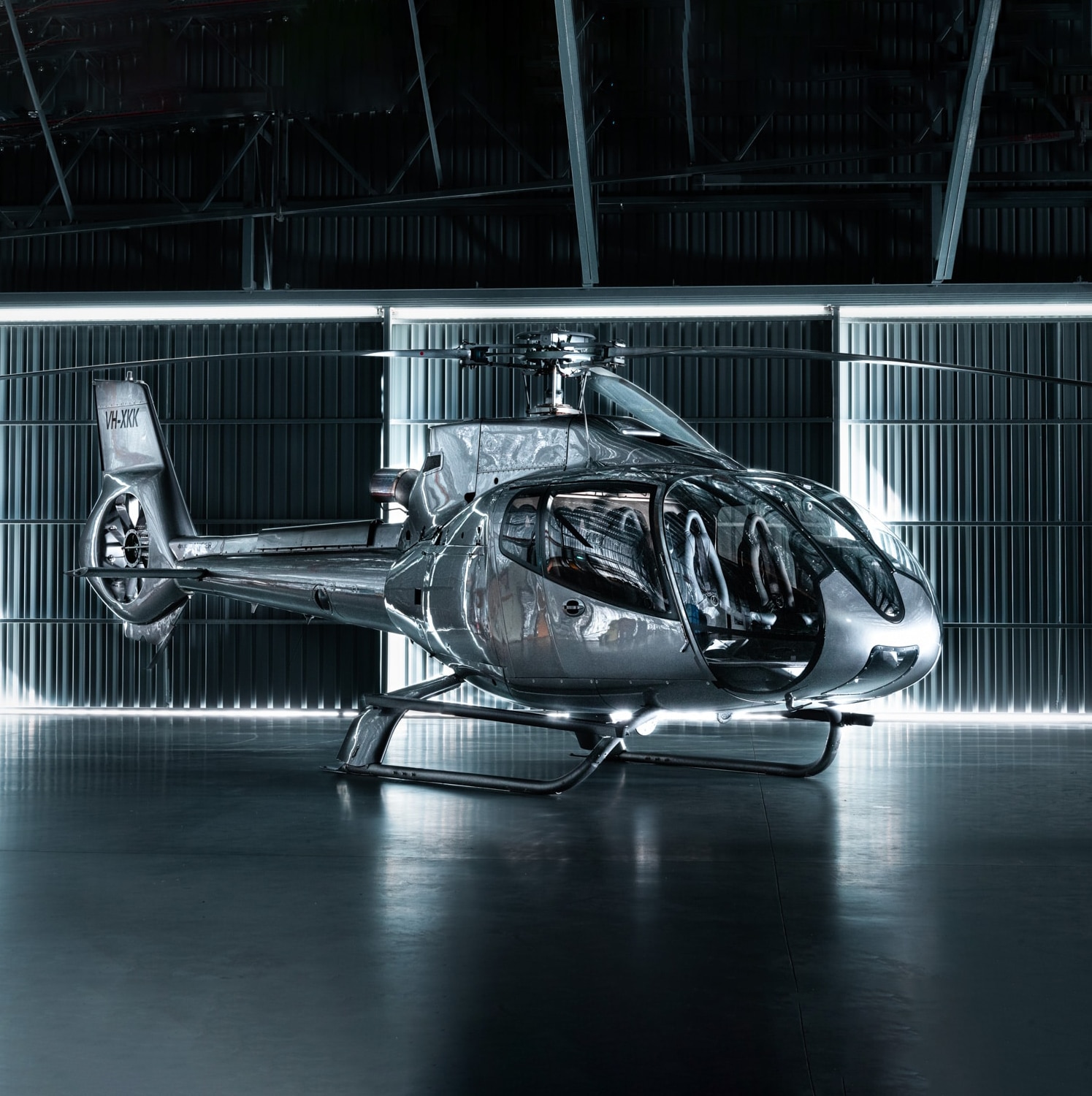 EC130 with Cabin Lights Ultra Helicopters